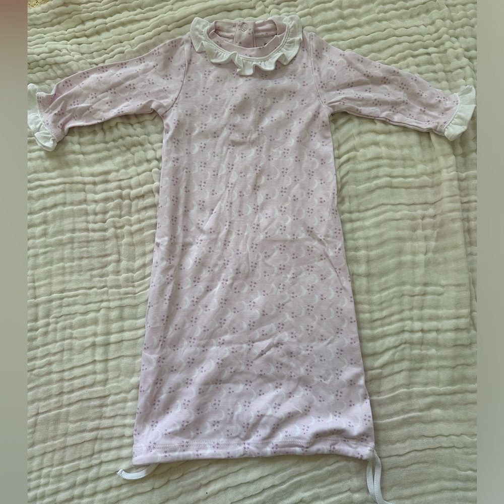Lila and Hayes Georgia Pima Cotton Daygown for Girls - Lilac w/ moons 0-3mo NWOT